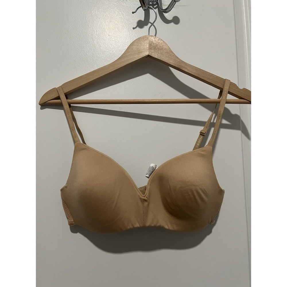 Calvin Klein Lightly Lined Wire Free Bra Nude Size Small Women's